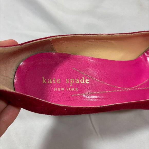 Kate Spade Trilby Ruby New York Round Toe Mary Jane Pumps Suede Heels Size 7 - Picture 6 of 9